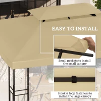 Outsunny 13' x 10' Gazebo Cover, Gazebo Replacement Canopy with 2 Tier Top for Garden, Patio, Outdoor, Beige(m-5)