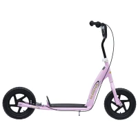 HOMCOM Adjustable Kids Pro Stunt Scooter Children Street Bike Bicycle Ride On with 12” Tire (Black)(m-11)