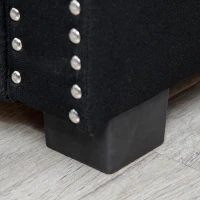 HOMCOM Nailhead Trim Upholstered Flip Top Storage Bench, Fabric Ottoman for Bedroom, or Living room, Dark Grey(m-12)