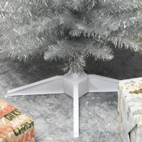 HOMCOM 7ft Unlit Pencil Artificial Christmas Tree with Realistic Branches and 499 Tips, Plastic Base, Silver(m-9)