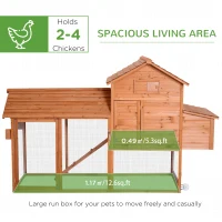PawHut 83" Wooden Chicken Coop Tractor Hen House Portable Poultry Cage for Outdoor Backyard with Wheels, Nest Box, Removable Tray(m-4)