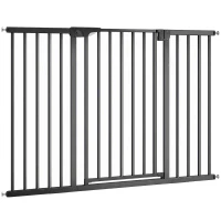 PawHut Baby Gate, Pet Gate with 3 Extensions, Auto-Close, Two-Way Open, Pressure Mounted, 36"H, Black(m-2)