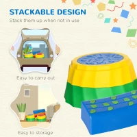 Outsunny 8pcs Balance Beam for Kids, 4 Sensory Pads and 4 Beams with Non-slip Surface & Bottom, Stackable Stepping Stones Kids for Boys Girls 3-6 Years, Multicoloured(m-4)