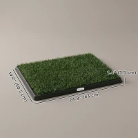 PawHut Dog Grass Pad with Tray, Artificial Grass Pet Training Toilet with Drainage Grid, 2 Grass Mats(m-3)