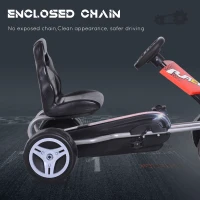 Aosom Kids Go Kart, 4 Wheeled Ride On Pedal Car, Racer for 3 years, for Boys and Girls, Outdoor - Red(m-5)