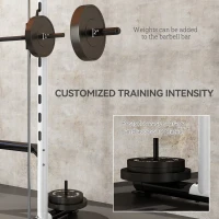 Soozier Squat Rack with Pull Up Bar and Barbell Bar Adjustable Bench Press Multi-Function Weight Lifting Half Rack, White(m-6)