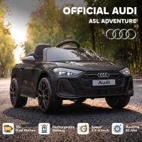 Qaba Audi A5L Licensed Electric Ride on Car for Kids 3-6 with Remote Control Dual Motors 4-Wheel Suspension Music, Black(m-4)