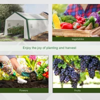 Outsunny 20' x 10' x 8' Heavy-duty Greenhouse, Walk-in Hot House with Windows and Roll Up Door, PE Cover, Steel Frame, White(m-7)