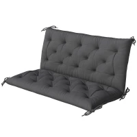 Outsunny 2 Seater Garden Bench Cushion, Soft Thick Outdoor Non-Slip 2 Seater Soft Pad With Backrest for Garden Patio, 47" x 43" x 5", Black(m-11)