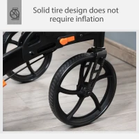 HOMCOM Aluminum Rollator Walker for Seniors and Adults with 10'' Wheels FSA HSA Eligible, Seat and Backrest, Folding Rolling Walker with Adjustable Handle and Storage Bag, Support up to 300lbs, Black(m-8)