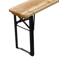 Outsunny 3 Pieces Folding Picnic Table Set, Portable Folding Picnic Table and Benches with Steel Frame for Garden, Park, Natural Wood(m-10)