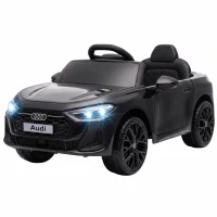Qaba Audi A5L Licensed Electric Ride on Car for Kids 3-6 with Remote Control Dual Motors 4-Wheel Suspension Music, Black(m-1)