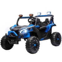 Qaba 24V 2 Seater Ride On Truck Car for Big Kids with Remote Control, Dual Motors, 4-Wheel Suspension for Ages 3-8, Blue(m-1)