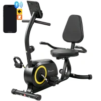 Soozier Recumbent Exercise Bike for Home, Stationary Bike with Bluetooth, App Connectivity, Quiet 8-Level Magnetic Resistance(m-13)