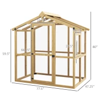 Outsunny Walk-in Polycarbonate Greenhouse Green House with Automatic Temperature Window and Lockable Door, 6.5' x 4' x 6.7'(m-3)