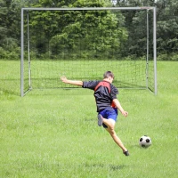 Soozier 10ft x 6.5ft Soccer Goal, Soccer Net for Backyard with Ground Stakes, Quick and Simple Set Up(m-1)