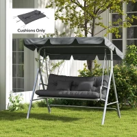 Outsunny 59" Tufted Bench Cushions & Throw Pillows, Replacement Bench Seat Pad, Back & 2 Pillows for Outdoor Furniture, Charcoal(m-10)