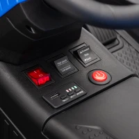 Qaba 24V Kids Ride On Car with Dual Motors, Remote, 4-Wheel Suspension, Soft Start, LED Lights, Music for 3-6 Years, Blue(m-10)