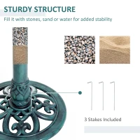 Outsunny 27'' Bird Bath Outdoor Resin Decor with Fleur De Lis Pattern, Time-Worn Finish(m-6)