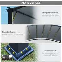 Outsunny 11' x 11' Outdoor Retractable Pergola with Canopy for Backyard, Gray(m-6)