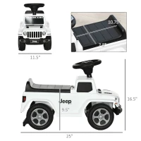 Aosom Kids Ride on Push Car, with Engine Sounds & Under-Seat Storage, Foot-to-Floor Ride on Sliding Car with Horn, White(m-3)