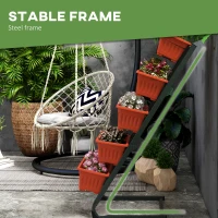 Outsunny 5-Tier Vertical Raised Garden Planter with 5 Container Boxes, Outdoor Plant Stand for Vegetable Flowers, Red(m-5)