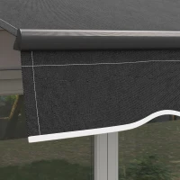 Outsunny 10' x 8' Retractable Awning, 280gsm UV Resistant Sunshade Shelter for Deck, Balcony, Yard, Dark Gray(m-9)