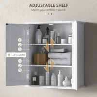 HOMCOM Bathroom Medicine Cabinet, Wall Cabinet with 2 Doors and Adjustable Shelf, Space Saver Over Toilet Cabinet(m-5)