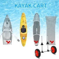 Soozier Kayak Cart, Trolley Trailer Kayak Wheels with Strong Aluminum Frame, Adjustable Width Crossbar, & Large Tires(m-5)