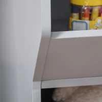 HOMCOM Kids Storage Cabinet with 3 Shelves, Anti-toppling Toy Storage Organizer for Play Room, Bedroom, Grey(m-9)