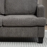 HOMCOM 54.3" Loveseat Sofa, 2 Seater Sofa with Removable Cushions, Small Couch with Solid Wood Frame for Living Room, Dark Grey(m-12)