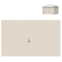 Outsunny Gazebo Curtains, 10' x 12' Universal Replacement Privacy Curtain, 4-Panels Sidewall with Hooks/C-Rings, Beige(m-11)