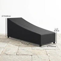 Outsunny Waterproof Patio Lounge Chair Cover, 420D Outdoor Chaise Lounger Protective Cover with Sealed Seams, Storage Bag, Black(m-3)