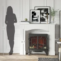 HOMCOM Modern Fireplace Mantel, Surround Mantels for Fireplace with Decorative Pattern Interior Width 29" White(m-3)