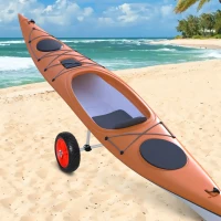 Soozier Kayak Cart, Trolley Trailer Kayak Wheels with Strong Aluminum Frame, Adjustable Width Crossbar, & Large Tires(m-2)