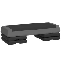 Soozier Adjustable Exercise Step Platform, 3-Level with Risers 4", 6", 8" Aerobic Stepper, 550lbs Weight Capacity, Grey(m-12)