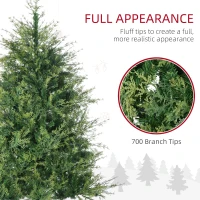 HOMCOM 6' Artificial Christmas Trees, with Easy-to-Shape Branches, Auto Open, Steel Base, Wide Shape(m-5)