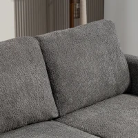 HOMCOM 54.3" Loveseat Sofa, 2 Seater Sofa with Removable Cushions, Small Couch with Solid Wood Frame for Living Room, Dark Grey(m-15)