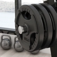 Soozier 2-Inch Weight Plate Rack with Barbell Bar Holders, Olympic Weight Tree, 660 lbs. Capacity, Black(m-9)