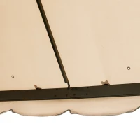 Outsunny 9.7' x 9.7' Patio Gazebo, Aluminum Frame Double Roof Outdoor Gazebo Canopy Shelter with Netting & Curtains, Khaki(m-9)