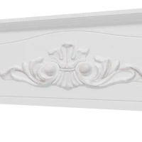 HOMCOM Freestanding Fireplace Surround, Modern Fireplace Mantel with Leg for Electric Fireplaces, 44.7" W x 40" H, White(m-8)