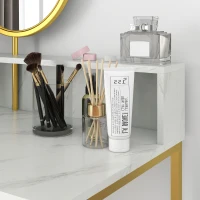 HOMCOM Makeup Vanity Table with Mirror and Storage, White(m-8)