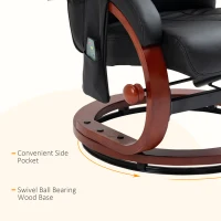 HOMCOM Vibration Recliner Chair with Ottoman and Remote, 10 Vibration Point, Black(m-6)