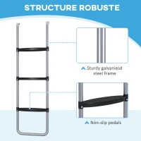 Soozier Trampoline Ladder Steel, 2/3 Steps Outdoor Trampoline Accessories, 43 Inch Length(m-5)