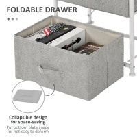 HOMCOM Linen Drawer Cabinet Organizer Storage Dresser Tower with 4 Removable Drawer Metal Frame Adjustable Feet for Living Room, Kitchen, Bathroom, White(m-7)