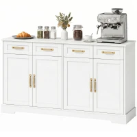 HOMCOM Sideboard Buffet Cabinet, 55" Modern Farmhouse Kitchen Storage Cabinet with 4 Drawers, 4 Doors and 2 Adjustable Shelves(m-2)