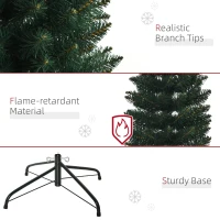 HOMCOM 6FT Artificial Christmas Tree Xmas Pencil Tree Holiday Home Indoor Decoration with Foldable Black Stand for Party, Green(m-7)