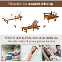 Outsunny Reclining Relaxing Chaise Lounge Chair with 4-Level Adjustable Backrest & Convenient Pull-Out Side Tray(m-7)