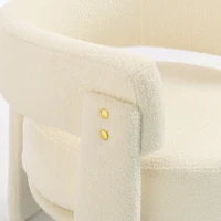 HOMCOM Upholstered Armchair, Sherpa Accent Chair with Lumbar Pillow, Padded Armrests and Thick Cushion, Cream White(m-9)