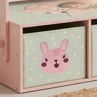 Qaba Kids Toy Box Chest, 3-in-1 Convertible Storage Chest with 2 Non-Woven Drawers for Bedroom, Kids Room for Ages 3-6, Pink(m-9)